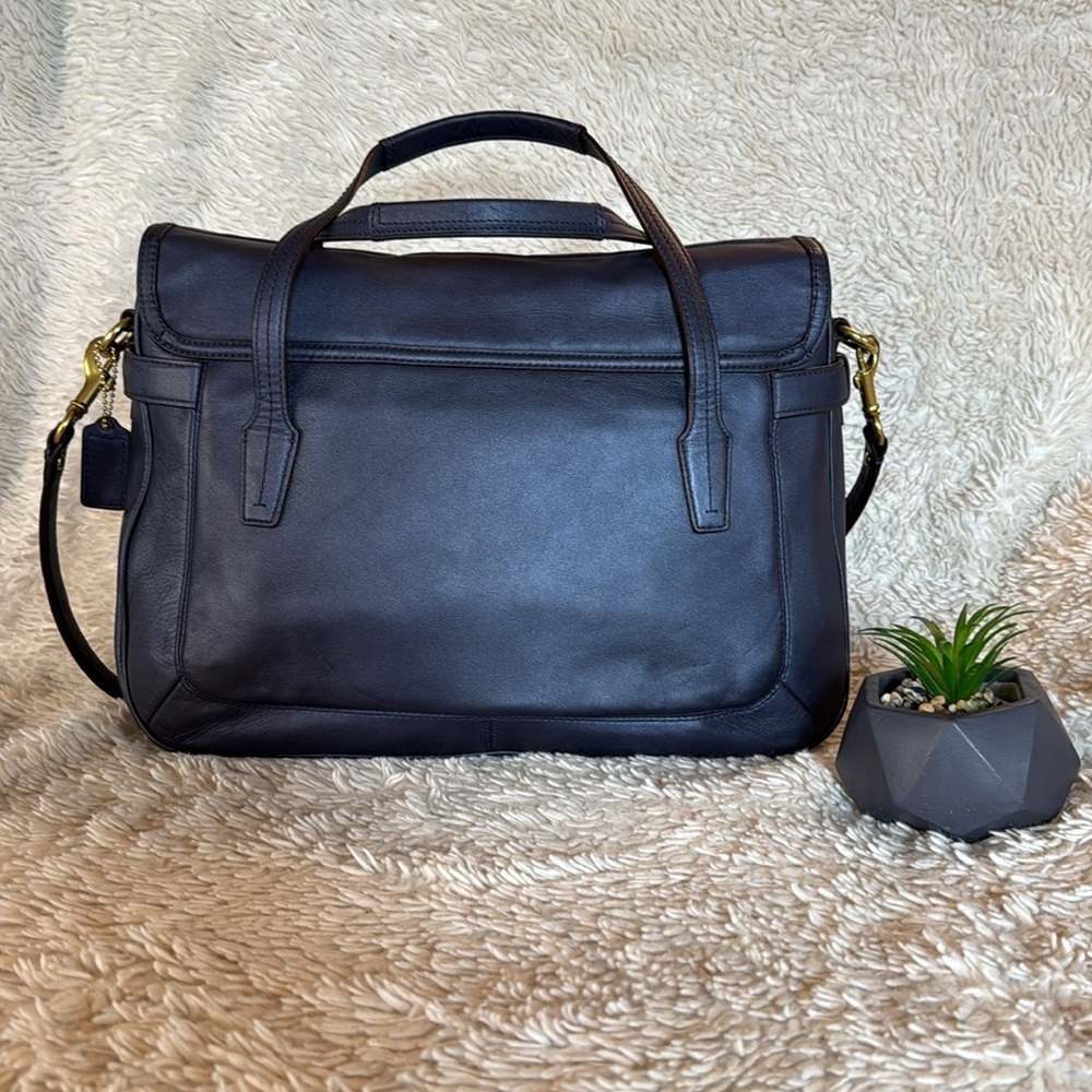 👜RARE!!! COACH TAYLOR LEATHER MARIN SATCHEL CARRYALL Navy blue - Picture 4 of 15